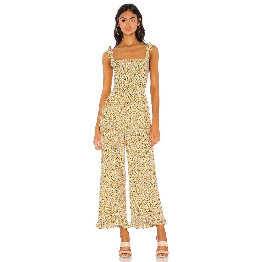 Faithfull the Brand Frankie Jumpsuit Marguerite Floral Yellow Ditsy Sunflowers 8